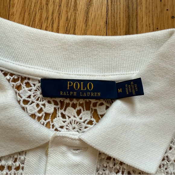 Polo Ralph Lauren Lace Polo Shirt in White - Picture 13 of 14